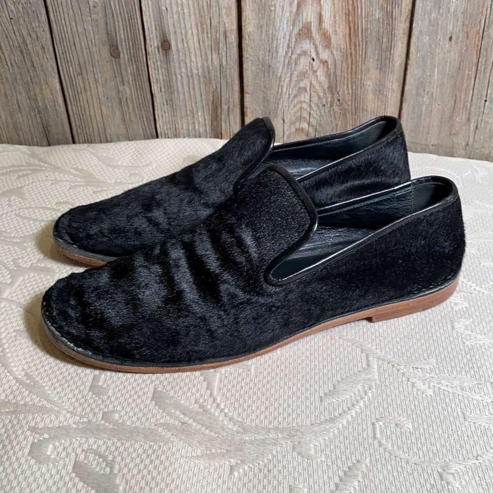 Celine Paris black Pony Hair loafers flats